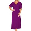 HAPPY BAY Women's Summer Vacation Beachwear Bathing Suit Button Up Long Shirt Dress Beach Cover ups Large-X-Large Purple Solid - 4 of 4