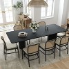 PexFix 79" x 33.5" Solid Wood Farmhouse Dining Table with V-Shaped Legs and Square Wood Top for Modern Dining Rooms & Family Gatherings Black - 3 of 4