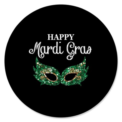 Big Dot of Happiness Mardi Gras - Masquerade Party Small Round Candy  Stickers - Party Favor Labels - 324 Count