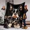 Boston Terrier Themed Flannel Blanket, Cozy Polyester All-Season Throw for Bed, Sofa, and Travel, Christmas Gift. - 2 of 4