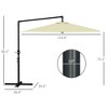 NicBex 9.5ft Offset Patio Umbrella,Cantilever Outdoor Umbrella with Crank,Cross Base & Vent,UV50+ Sunbrella Umbrella for Garden,Pool,Deck,Beige - 3 of 4
