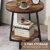 19.68in Industrial End Table with Storage Shelf,2-Tier Round Side Table for Small Spaces,Sturdy Nightstand, Bedside Table for Living Room & Bedroom - 3 of 4