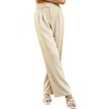 Womens High Waisted Pleated Wide Leg Pants with Pockets Dress Pants - 3 of 4