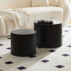 NicBex Modern Round Coffee Table Set of 2 with Inner Storage for Living Room and Office - 1 of 4
