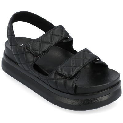 Journee Collection Womens Debby Hook and Loop Platform Sandals