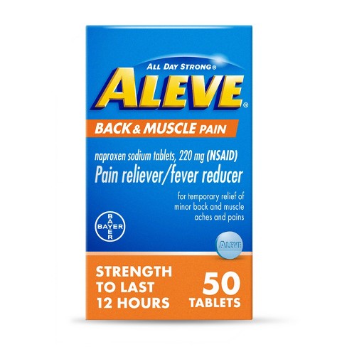 Aleve Naproxen Pain Reliver Back & Muscle Tablets - (nsaid) - 50ct : Target