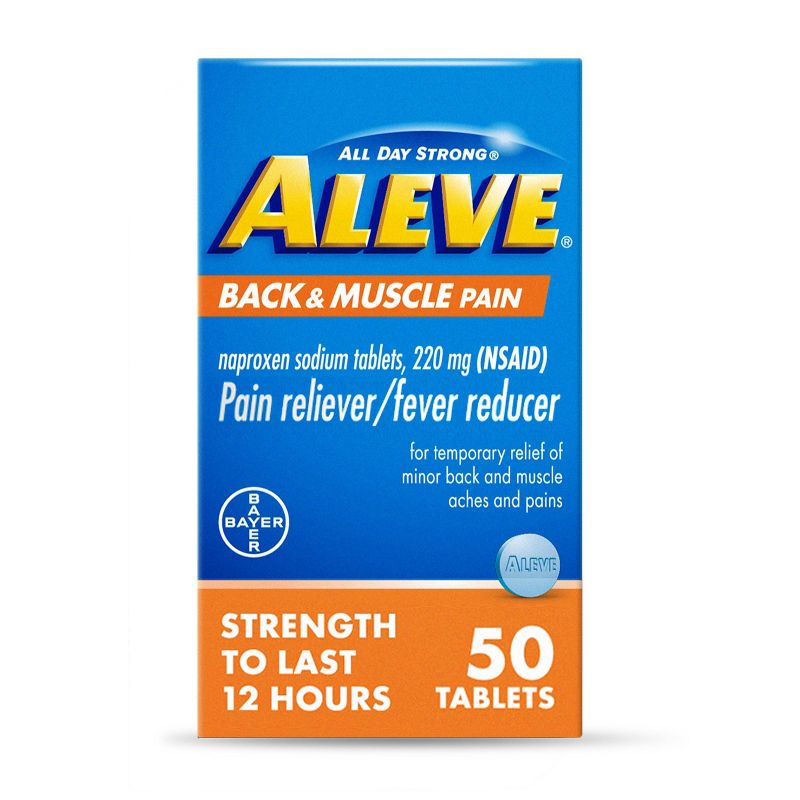 Aleve Naproxen Pain Reliver Back &#38; Muscle Tablets - (NSAID) - 50ct, 1 of 11