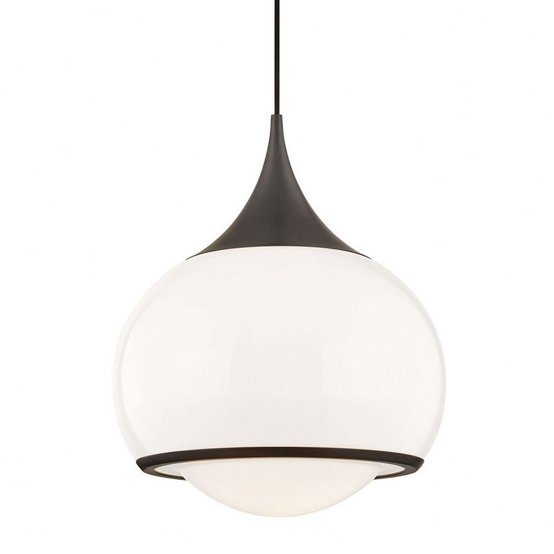 Mitzi Reese 1 - Light Pendant in  Old Bronze Shiny Opal White Glass Shade  Shade, 1 of 2