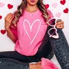 Simply Sage Market Women's Hand Drawn Heart Short Sleeve Garment Dyed Tee - 2 of 3