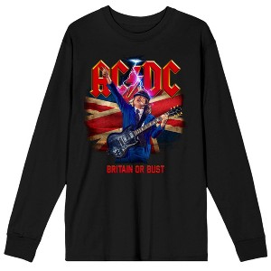 ACDC Manchester Or Bust Crew Neck Long Sleeve Men's Black Tee - 1 of 3