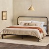 Saracina Home King Rattan Headboard Bed Black: Rubberwood Frame, Transitional Bohemian Style, No Box Spring Needed - 2 of 4
