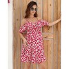 Clearlove Maternity Nursing Dress Womens Strap Ruffle Sleeve Daisy Printed A-Line Tiered Flowy Swing Dress - 3 of 4