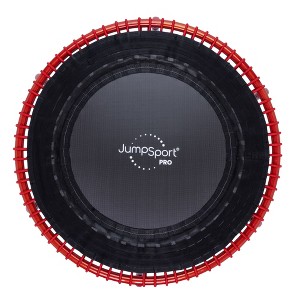 JumpSport 350 PRO Fitness Trampoline, Cardio Workout, No-Tip Arched Legs Home Gym Equipment with Adjustable Bungees & 60 Day Trial Video, 39", Red - 1 of 4