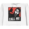 Ghostface Call Me Long Sleeve Men's White Hooded Sweatshirt - 2 of 3