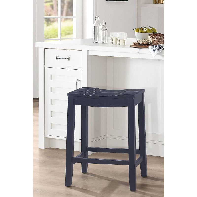 Fiddler Backless Wood Counter Height Barstool Navy - Hillsdale Furniture, 1 of 16