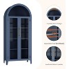 5-Tier Arched Pantry Storage Cabinet, Farmhouse Display Adjustable Shelf with 2 Glass Doors, Cupboard for Kitchen Dining Room Living Room - 3 of 4