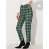 INSPIRE CHIC Women's Vintage Tartan Plaid Elastic Waist Straight Long Trousers - 3 of 4