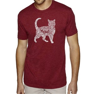 LA Pop Art Men's Premium Blend Word Art T-shirt - Cat - 1 of 4