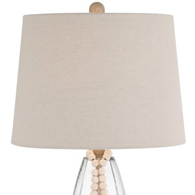 27" Clear Glass and Linen Coastal Table Lamps Set of 2