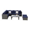 CAVINAS Outdoor Couch Set, All-Weather Wicker Patio Conversation Sets with Glass Table, Outdoor Sectional Furniture for Garden - 4 of 4