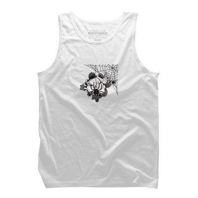 Men's Design By Humans Halloween theme T-shirt.Spider web By bambino Tank Top