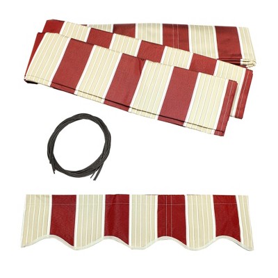ALEKO FAB8X6.5MSTRED19 Awning Fabric Replacement 8 x 6.5 Ft for Retractable Awning, Multi-stripes Red