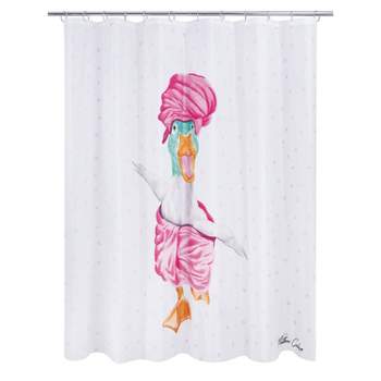 Mud Mask Duck Shower Curtain White/Pink - Allure Home Creations