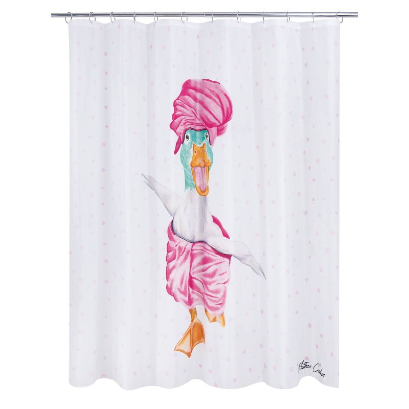 Mud Mask Duck Shower Curtain White/Pink - Allure Home Creations, 1 of 6