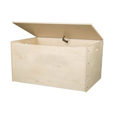 Little Colorado Sturdy Wooden Toddlers Big Toy Chest Storage Box with Easy Open Hinge and Carrying Handles for Indoor or Outdoor Use, Natural
