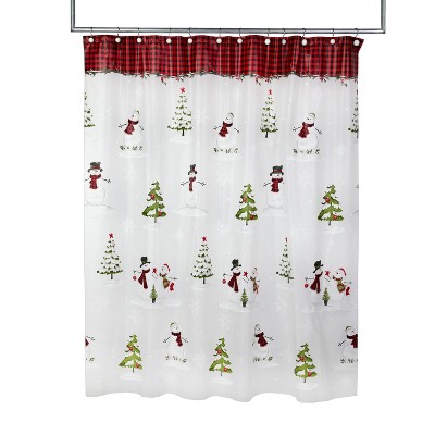 Woodland Winter Shower Curtain Red - SKL Home