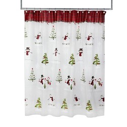 Lakeside Snowman Shower Curtain With, Tall Snowman Shower Curtain Collection