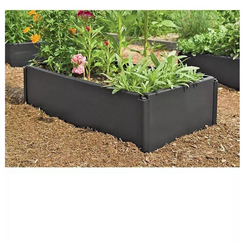 Gardener's Supply Company 100% Recycled Raised Garden Bed, 3' x 3' | Outdoor Compact Small Space Gardening with 10" Planting Depth - Black, 1 of 3