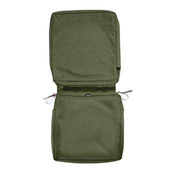 44" x 20" x 3" Montlake Water-Resistant Patio Chair Cushion Cover Heather Fern Green - Classic Accessories