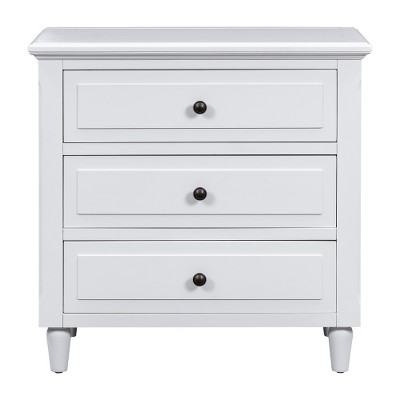 LIVAREEmlen 28''Painted Nightstand with 3 Drawers and Smooth Gliding Rails ,Simple Bedside Cabinet with Metal handle,for Bedroom Sofa Couch Office