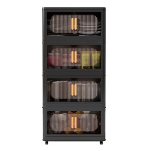 Dolonm 20" Side Wide Folding Storage Cabinet,5 Tiers,with Magnetic Door, Wheels - 1 of 4