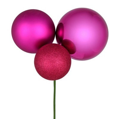 Vickerman 18" Ball Ornament Christmas Pick, 2 per Bag