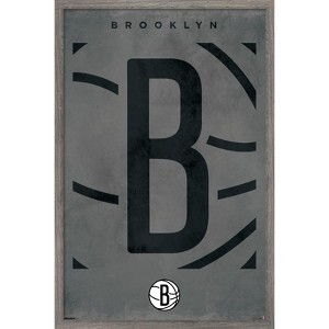 Trends International NBA Brooklyn Nets - Logo 25 Framed Wall Poster Prints - 1 of 4