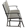 Northlight  Plaid Steel and Mesh 2-Person Loveseat Glider Bench 42” - Brown/Cream - 2 of 3