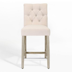 WestinTrends 24" Linen Fabric Tufted Counter Stool - 1 of 4