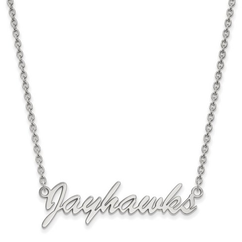 Black Bow Jewelry Sterling Silver Kansas Jayhawks NCAA Necklace 18 Inch - image 1 of 4