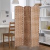HOMCOM 6' Tall Wicker Weave 3 Panel Room Divider Privacy Screen - 3 of 4