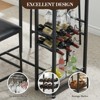 Whizmax Bar Table Set for 2 with Footrest, Kitchen Dining Table with 2 Upholstered Chairs, Small Space Counter Height Barstools for Counter Bar - 4 of 4