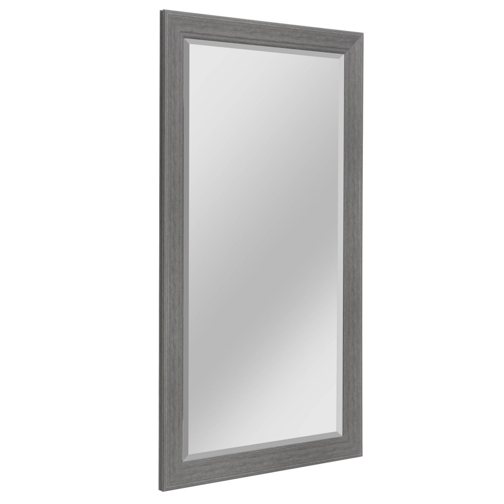 Photos - Wall Mirror 29.5" x 53.5" Textured Wood Grain Mirror Gray - Head West