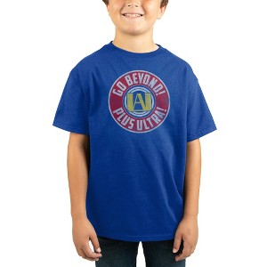 My Hero Academia Anime Cartoon Youth Boys Blue Graphic Tee - 1 of 1