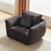 Modern Office Room Single Sofa Accent Chair,Chenille Fabric Upholstered Armrests Chair,Solid Wood Bedroom Lounge Chair-Cuddlewood - 3 of 4