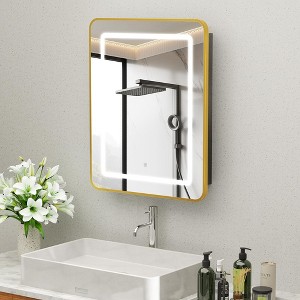 Lighted Medicine Cabinet with Mirror Wall Mounted Bathroom Mirror with Storage - 1 of 4