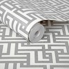 Zen Chalk White and Silver Geometric Paste the Wall Wallpaper - 3 of 4