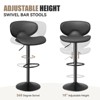 ORRD Swivel Bar Stools Set of 2, Adjustable Height 23.5-32.5 Inch Barstools with Back & Footrest, PU Leather Counter Stools for Kitchen Island, Grey - 3 of 4