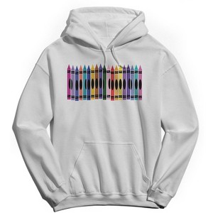 Social Collective Men's Colors Crayons Long Sleeve Graphic Cotton Sweatshirt Hoodie - 1 of 3
