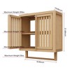 VANIRROR Bamboo Bathroom Wall Mounted Cabinet, Toilet Paper Hanging Storage Medicine Cabinet With 2 Vertical Slat Doors For Kitchen Laundry Room - 2 of 4